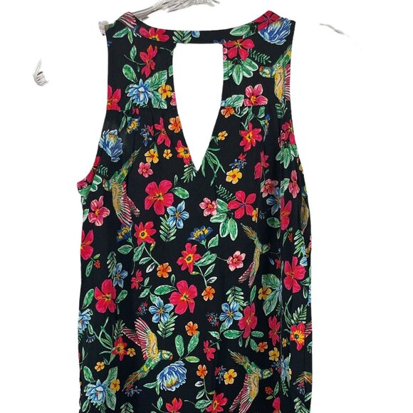 Old Navy Tunic Coverup Dress Womens XS Tropical Bird Sleeveless Mini - Picture 4 of 8